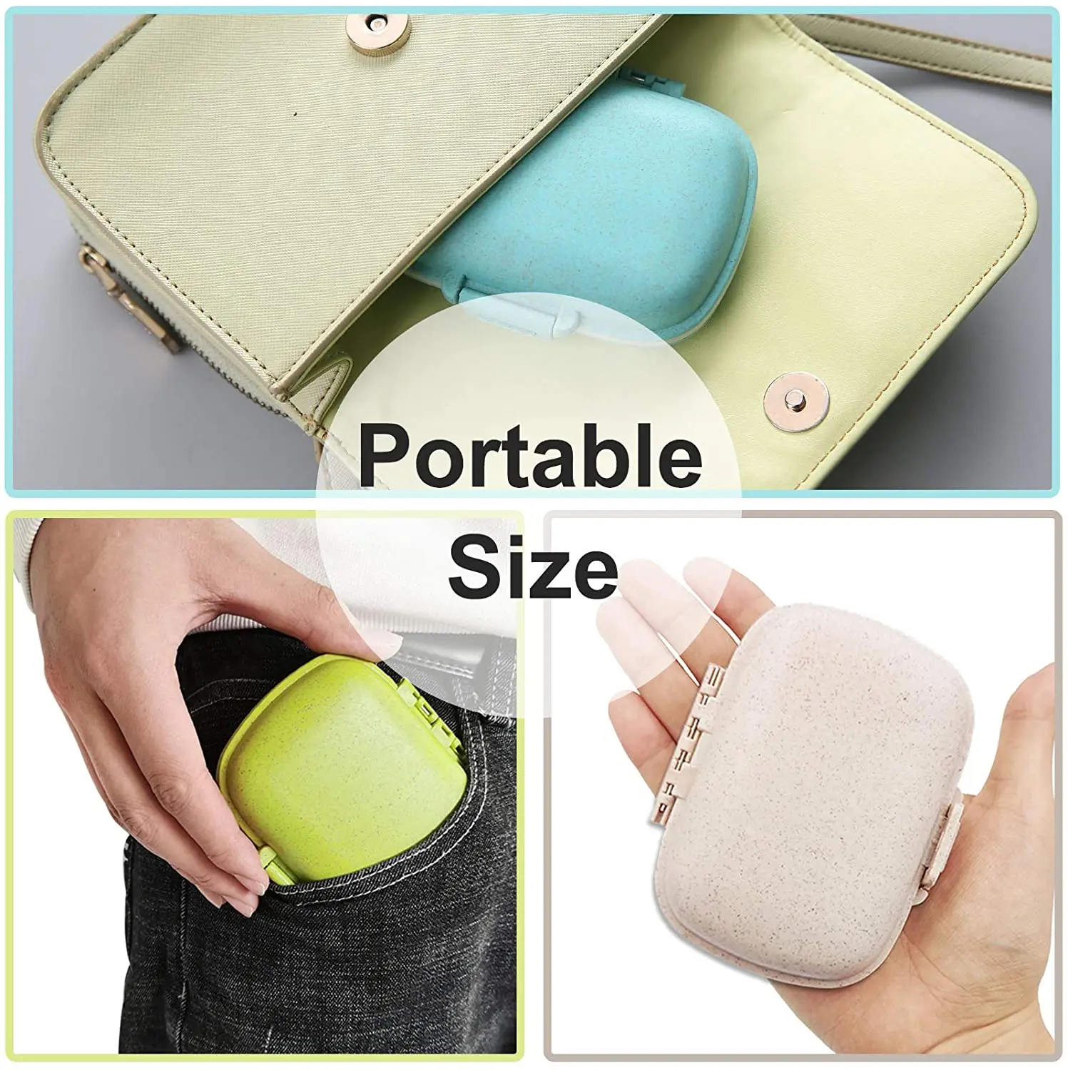 Wholesale Eco-Friendly BPA Free Pocket Double Sided Pill Box 8-Compartment Mini Portable Medicine Case For Vitamin For Outdoor