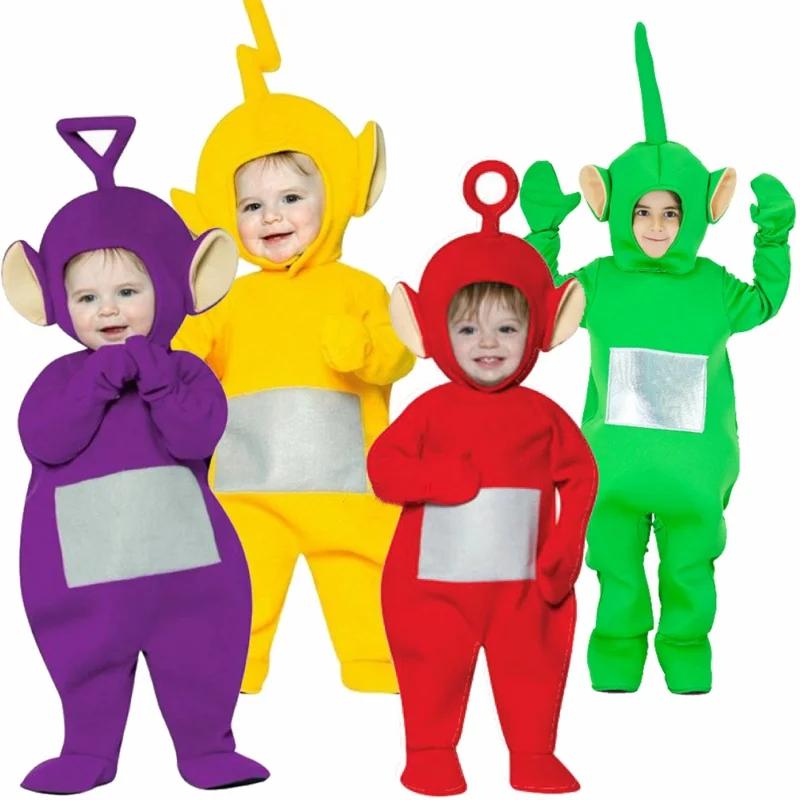 В наличии костюм талисмана Tele tubbie для Хэллоуина сценическое шоу детей милые костюмы косплея вечеринки