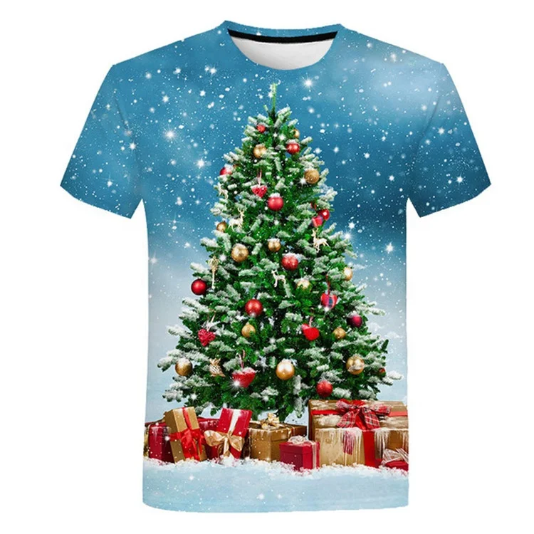 2019 New Christmas Tree O Neck Tshirt 3D Printed Christmas Tree kids T-shirt