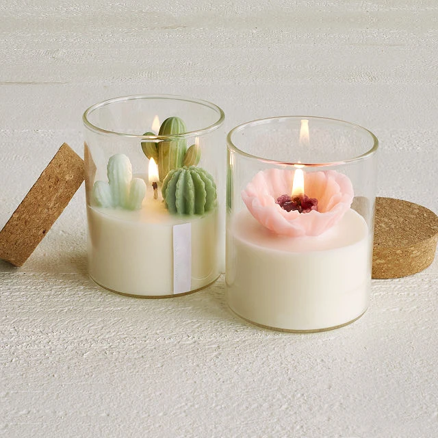 Natural organic handmade soybean candles lovely small plant shaped scented candles