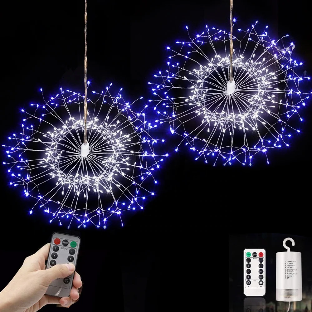 Amazon top seller tree hanging light home decors hangings lights luces de navidad de fuegos artificiales firework fairy lights