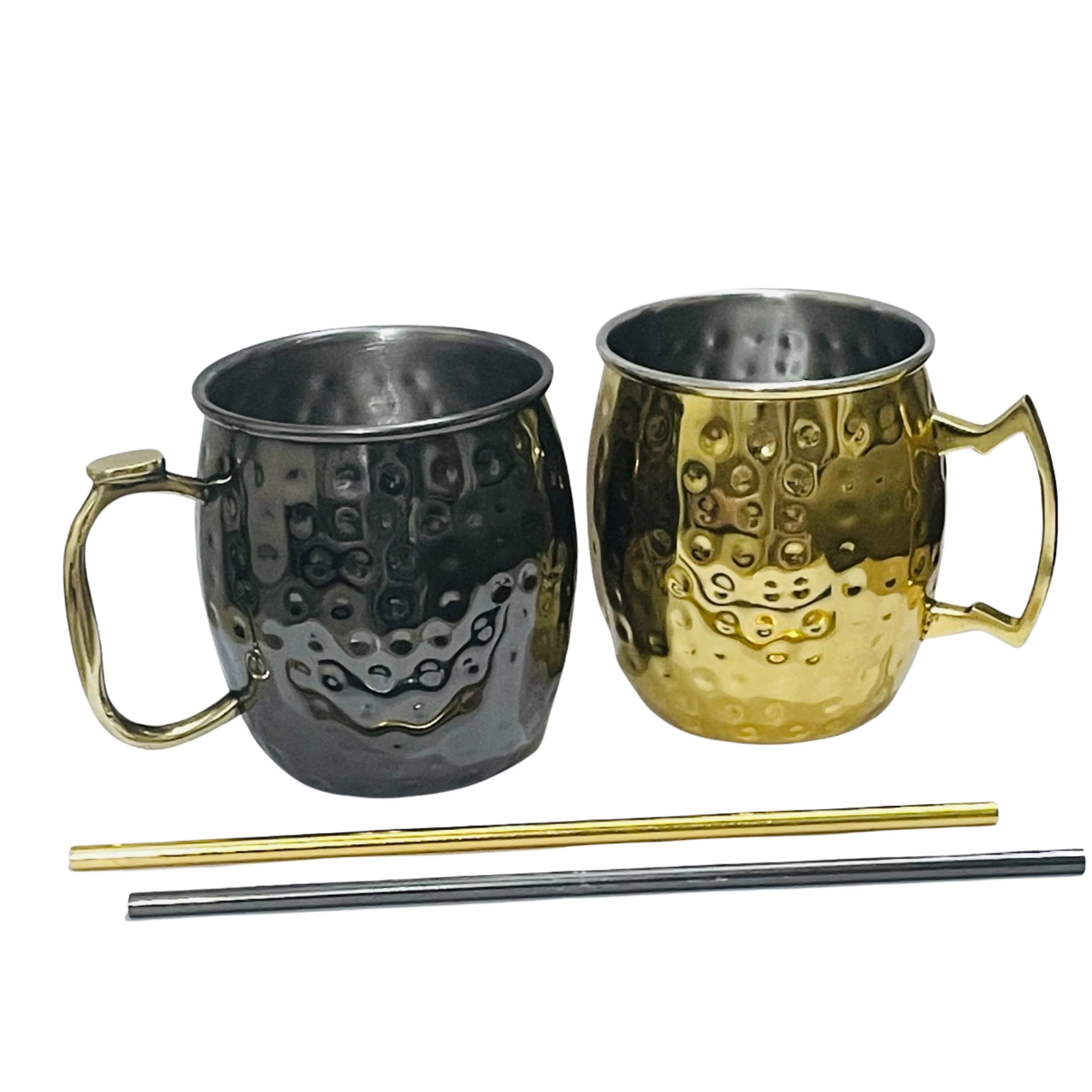 American Style Hammer-Point Brass Cup for Moscow Mule Stainless Steel Cocktail Wine Glass for Parties Barware Essential