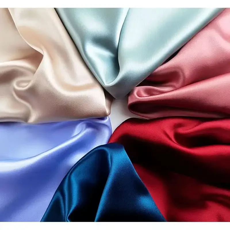 Chinese factory price wholesale high quality elastic acetate fabric satin stretch dyed fabric dress fabric 95gsm