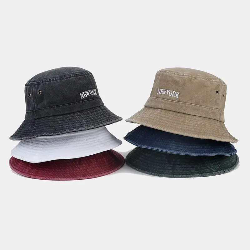 Oem Custom Logo Outdoor Fisherman Gorras Printed Adjustable Distressed bucket hat men winter