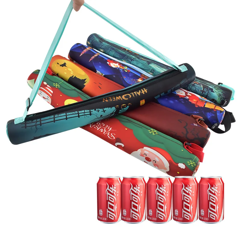 Insulated 4/5/6 Packs  Can Carry Tube Cooler Bag for 12oz Beer Can