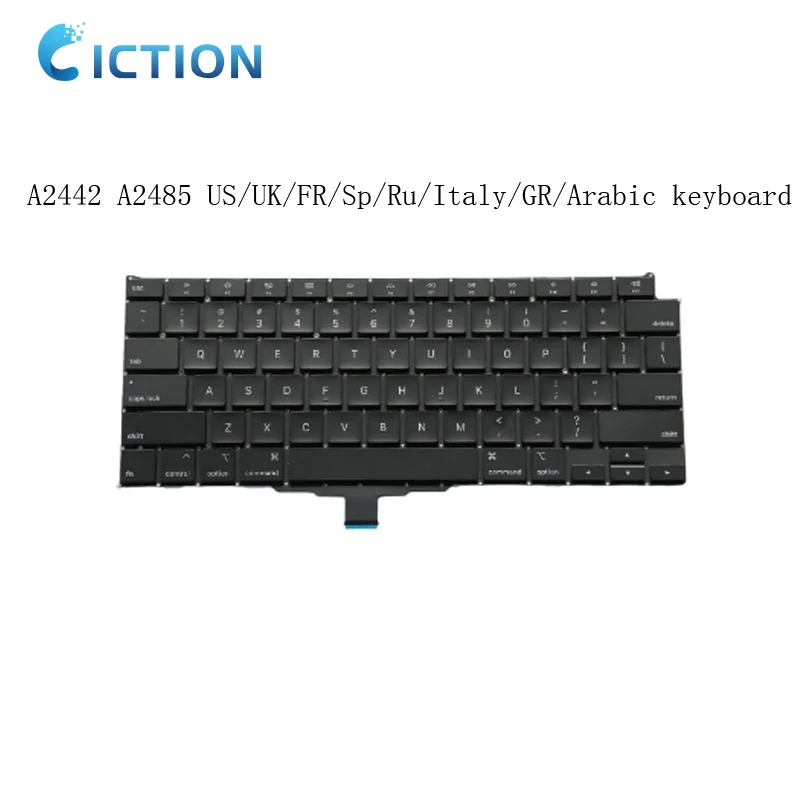 Wholesale New US UK Spain Russian French Italy Arabic Germany Keyboard for Macbook Pro 14' 16' A2442 A2485 Keyboard 2021 Year