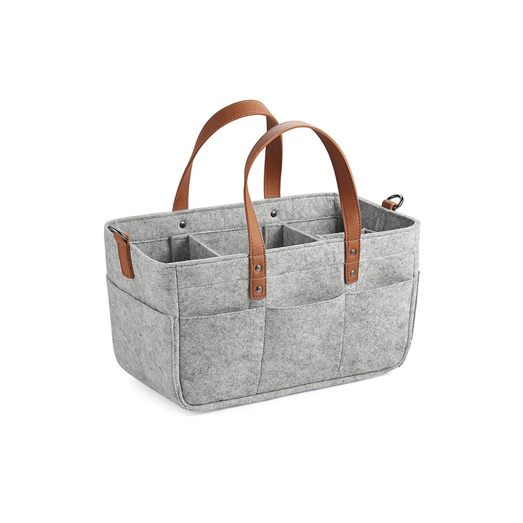 OEM Factory Baby Diaper Tote Storage Bag Sac A Main Multi grid Felt Nappy Caddy Baby Bottles Storage Box Carry Hanging Baskets