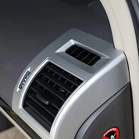 ABS Chrome Car Side Air Conditioning Vent Frame Trim 2Pcs for Toyota Land Cruiser Prado FJ150 150 2010-2019 Accessories (Silver)