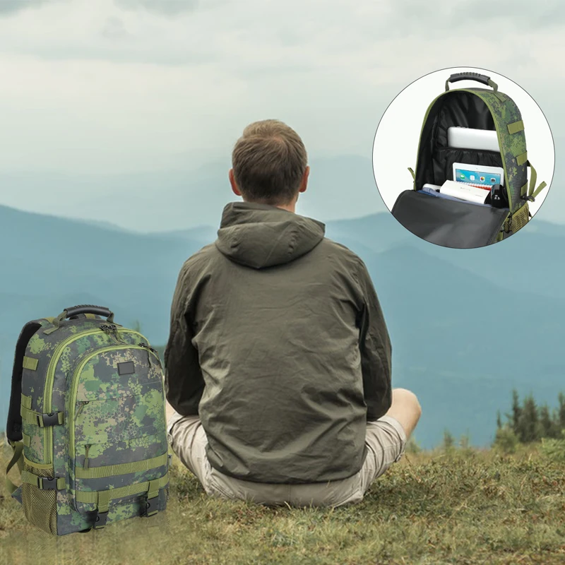 Rucksack Gear Assault Pack Daypack 3 Day Bug Out Bag with Bottle Holder Camo Tactical Hunting Molle Travel Backpack