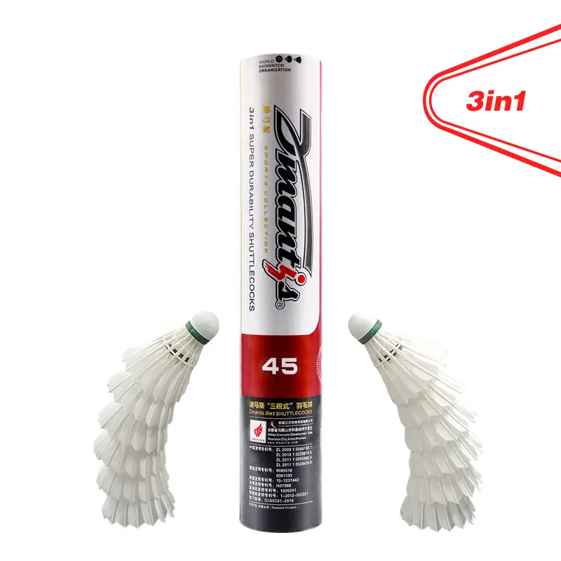 Factory Supply Brand Professional Badminton Shuttlecock for Club Training 3in1 Hybrid Original Shuttlecocks with Goose Feather