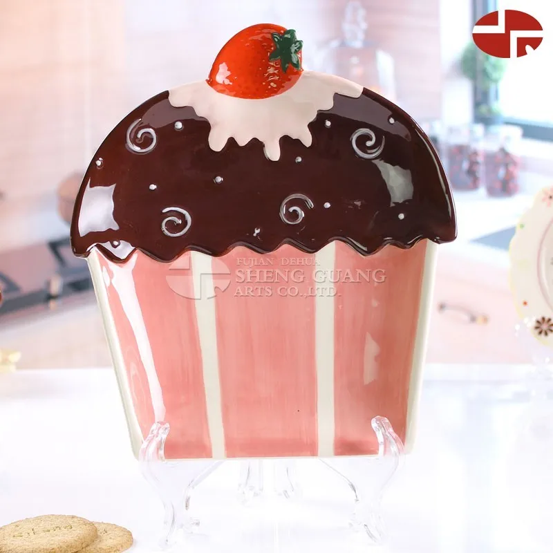 Ceramic cake design with painting dolomite cake fruit plate ice cream plates  Birthday Plate
