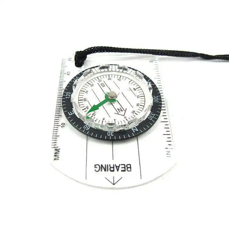 Outdoor Plexiglass Map Scale Luminous Directional Multifunctional Ruler(cm/inch) Compass Camping Gear Hiking Accessories