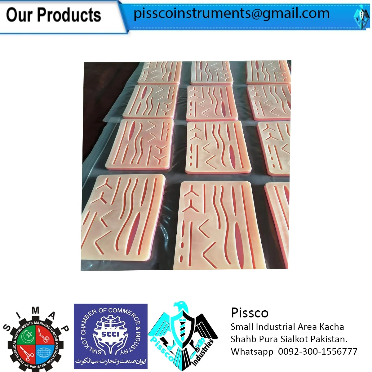 Skin Suture Practice Red Kit | Student Surgical Training With Your Own Brand Name by Pissco Instruments