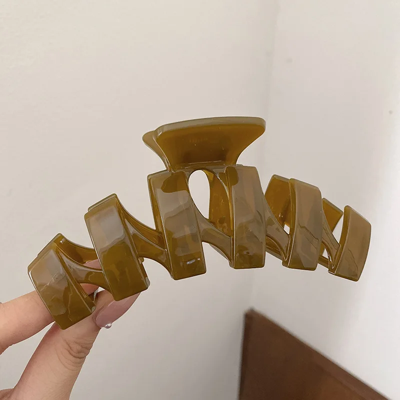 Acrylic grip large simple shark clip ins wind clip female head back clip headdress