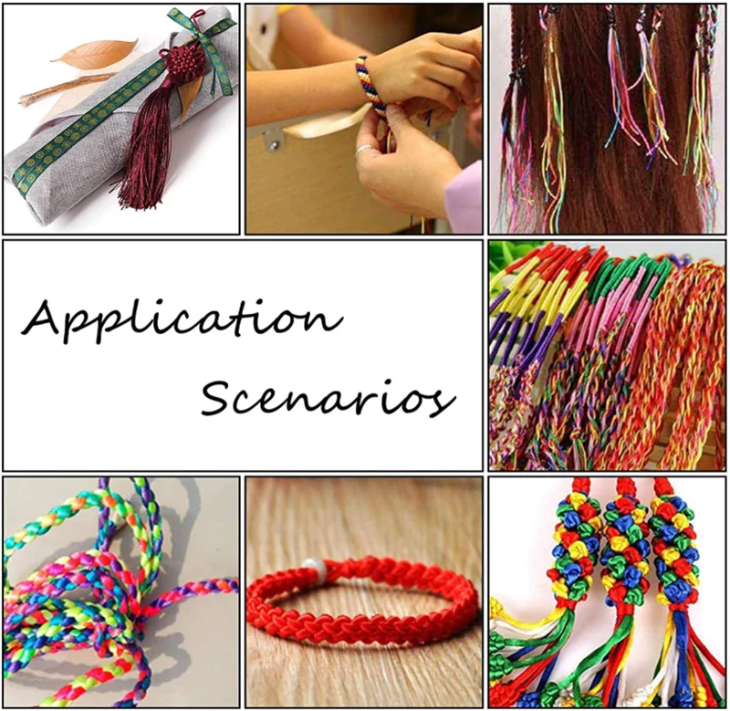 Durable DIY Crafts Braided Bracelet Rattail Silk Satin Cords Knotting Polyester String Rope