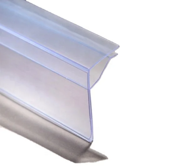 Extruded Plastic PVC ticket holder price tag label snap up cheap shelf talkers Pharmacy flat surface glass shelf data strip