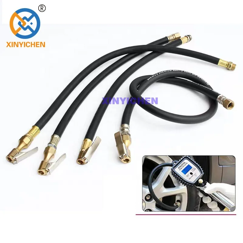 6mm 8mm tire valve inflation brass air chuck with clip, tire chuck hose end with for hose repair