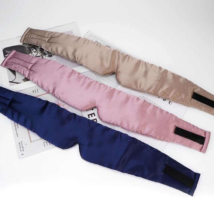 Cheaper Custom 16mm 19mm 22mm Nature Soft silk eyemask adjustable strap gift set lash silk eye masks for Travel