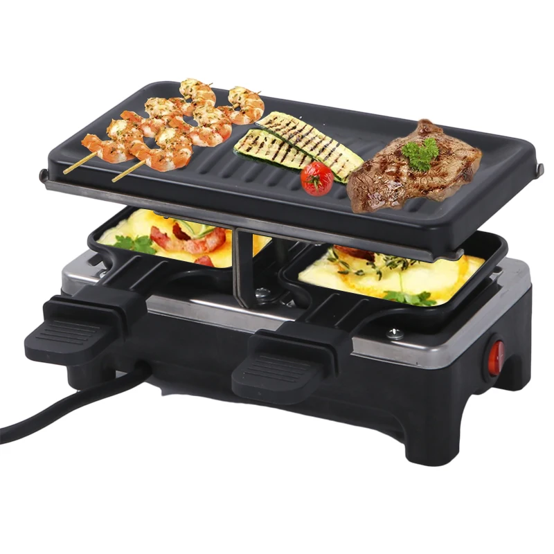 2 in 1 1500W 8 person Korean electric cheese melter marble stone barbecue griddle raclette grill
