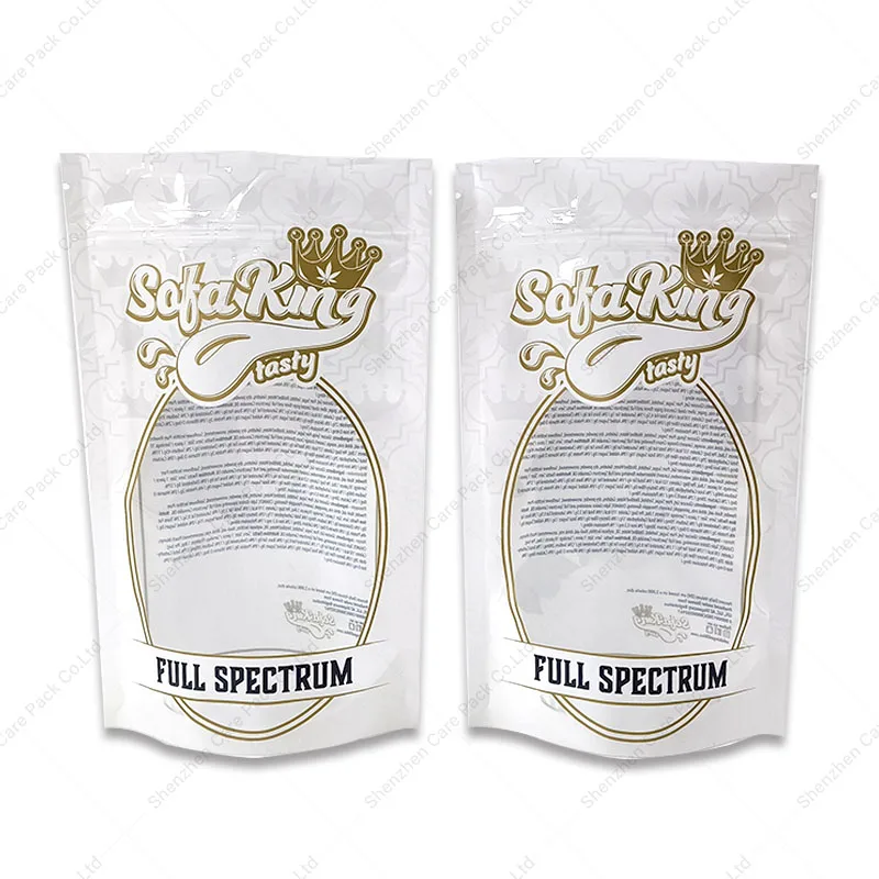 custom printed heat seal 3.5g mylar bag smell proof 420 packaging child proof zipper stand up pouch