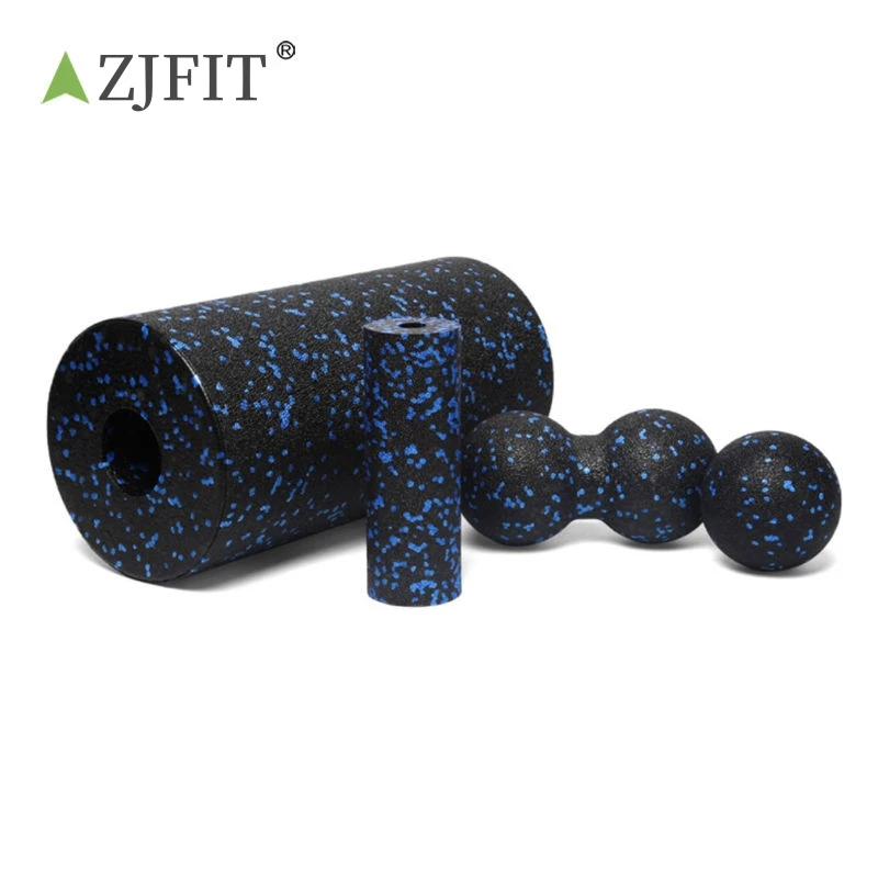 ZJFIT Custom Printed Fitness Exercise Epp Foam Roller Wholesale Eco Friendly 2 in 1 Hollow Back Massage Yoga Foam Roller Set
