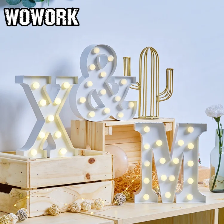 2024 WOWORK battery LED ice cream shape sign metal sign marquee lights for home decoration