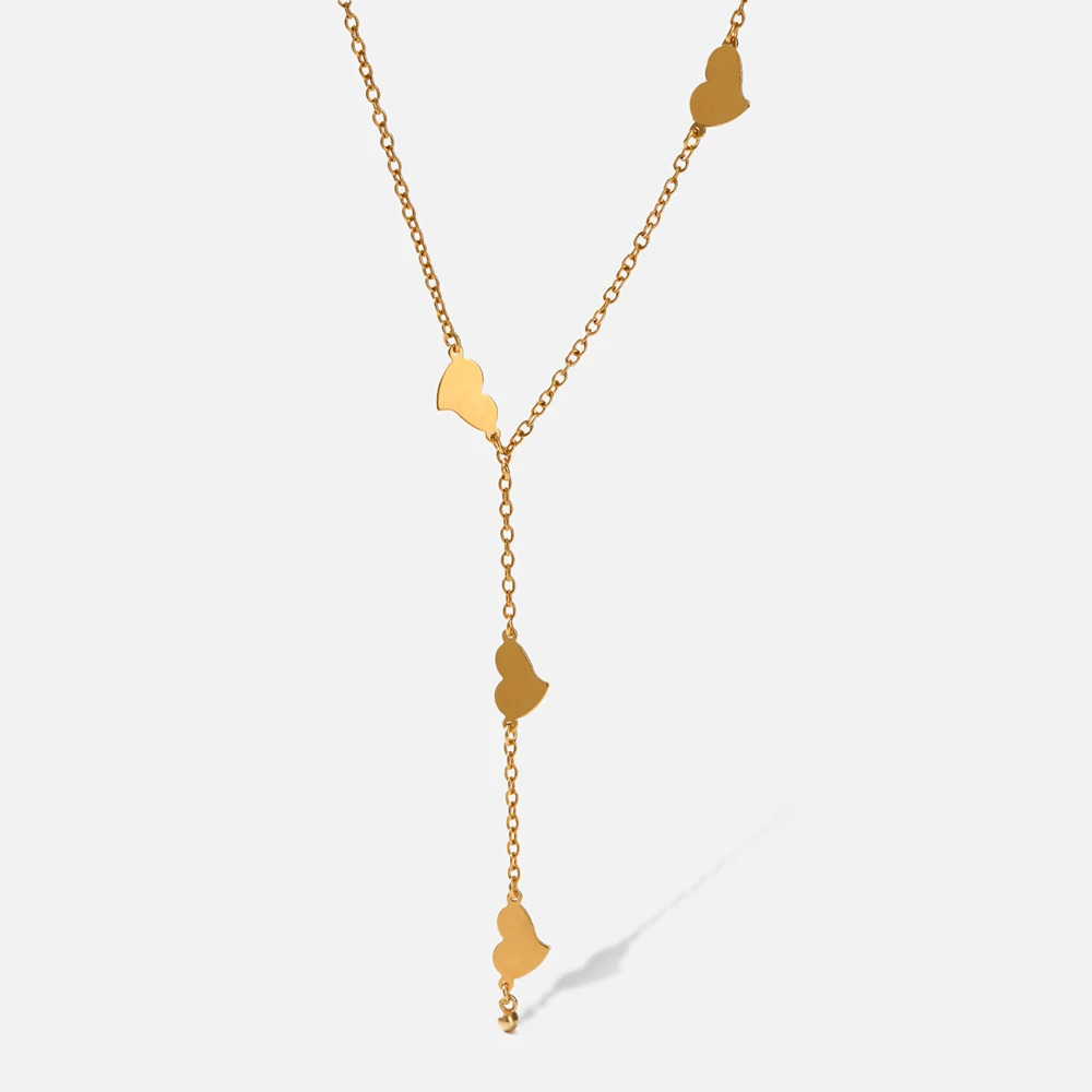 Collar de cadena con colgante de corazn temperamento para mujer Gargantilla romntica de acero inoxidable 2022 joyera de 18