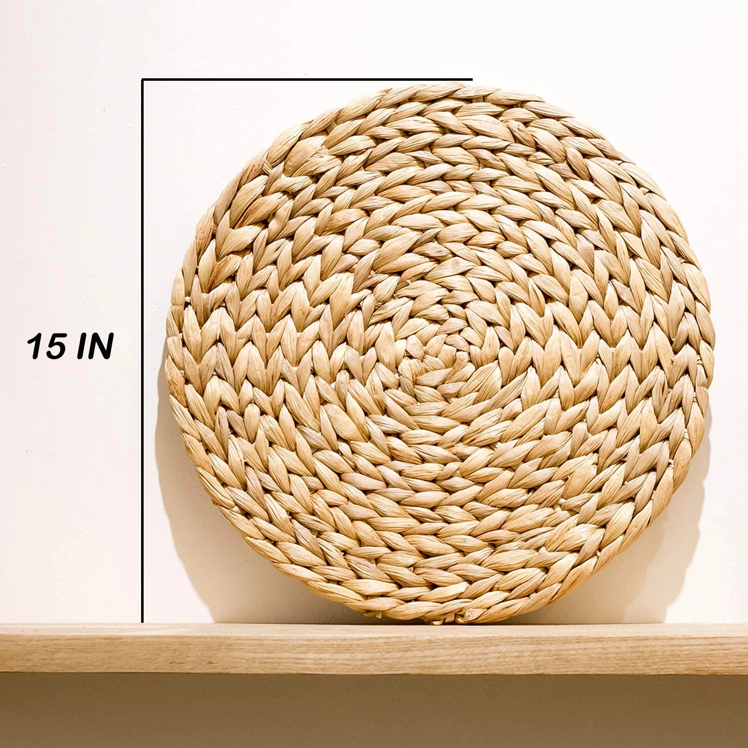 Tabletex 2021 New Design Natural type Water hyacinth placemat , handmade straw woven round Table Mat