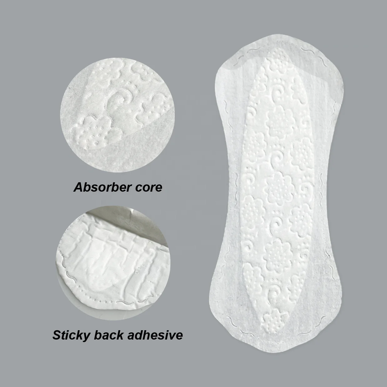 Eco-friendly Organic Bamboo Sanitary Napkin Feminine Hygiene Product Anion Cotton Sanitary Pad OEM thong panty liners for women