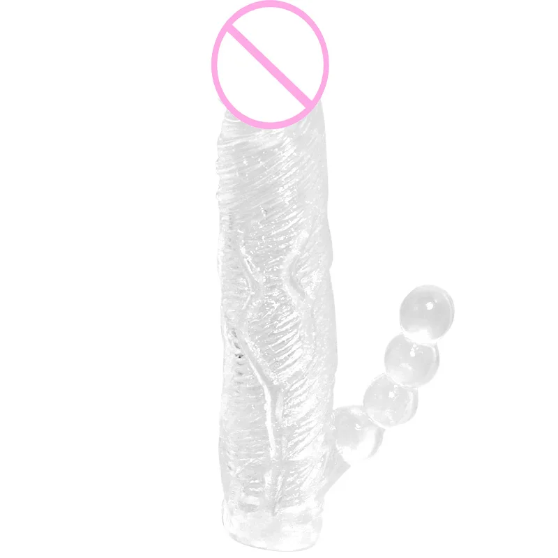 Crown Prostate Massager Transparent PVC Sleeve Exquisite Female Masturbation Dildo Lengthened Realistic Feature Product Category