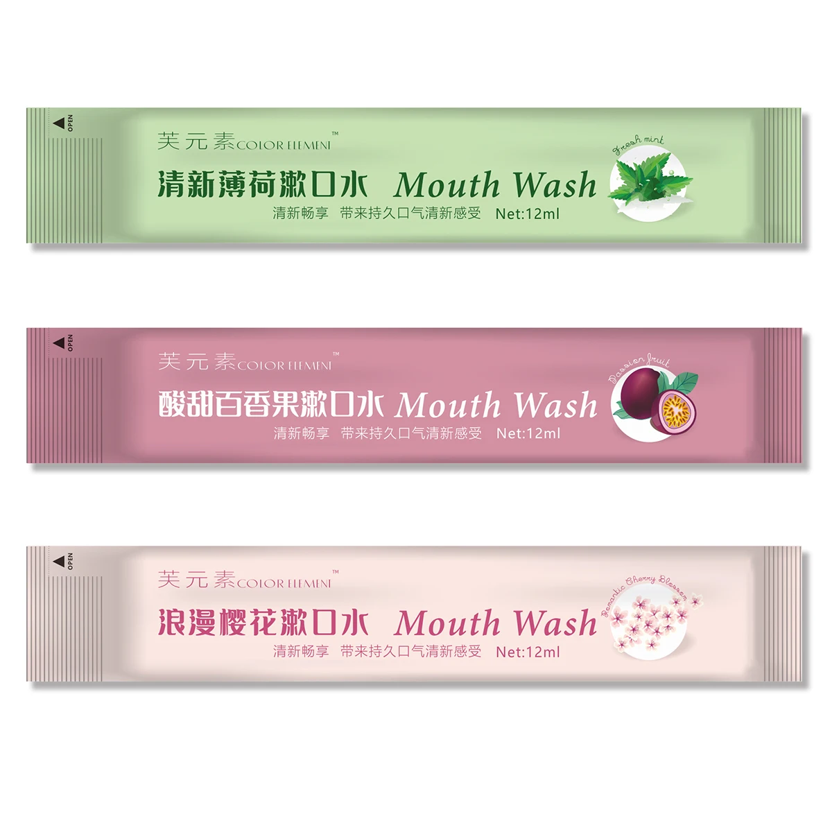 
Portable Particles jelly type 12ml tooth whitening mouthwash rose sugar mint flavor mouthwash for oral care 