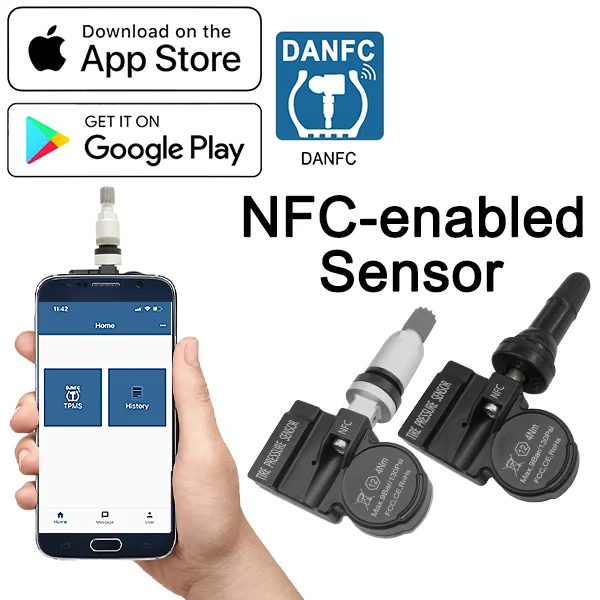 NFC TPMS Sensor Programmed by Phone App Tire Pressure Sensor 98% Vehicle Coverage 315mhz 433mhz 2 In 1 Auto Universal TPMS