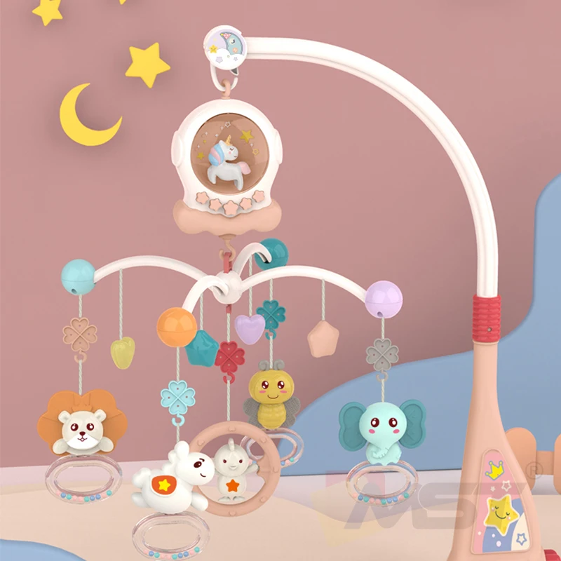 Baby Early Education Musical Mobile Hanging Sleep Toys Crib Bell Electric Bed Crib Musical Mobile For Baby