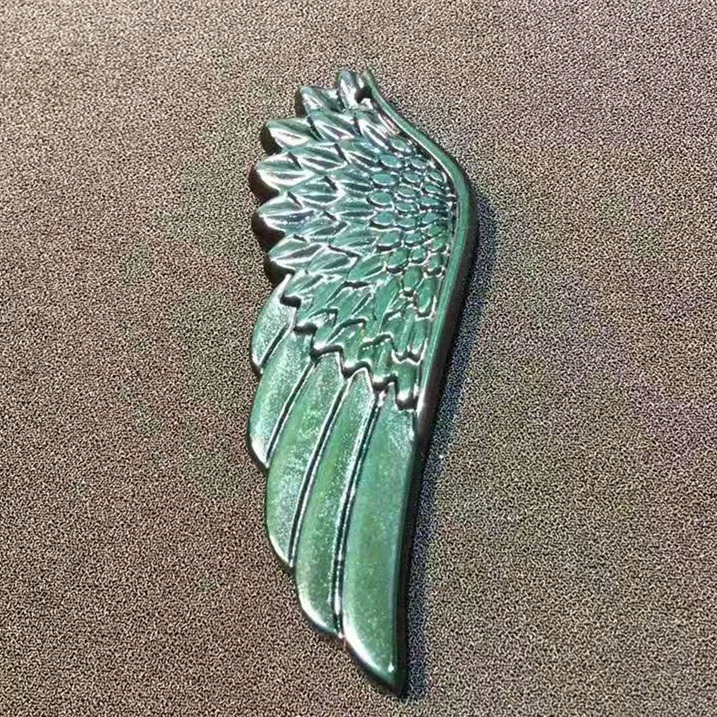 Wholesale natural carved crystal craft wings rainbow obsidian crystal angel wings