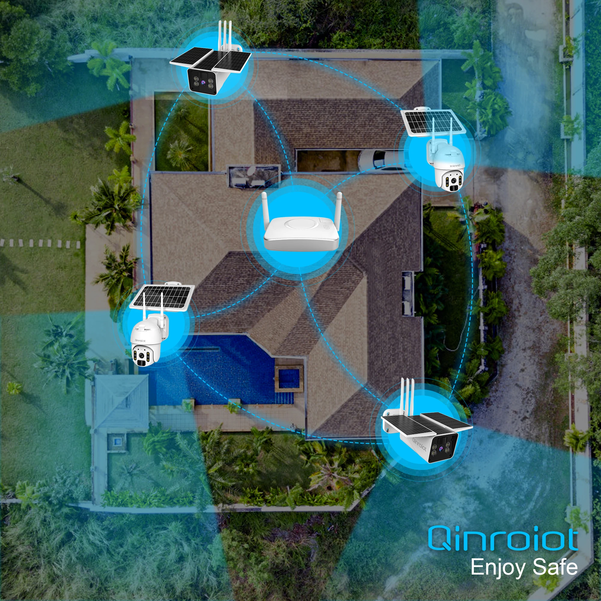 ZCVISION  Home Security Camera System Wireless Smart Cctv Camera Full HD  4G Wifi Solar Camera