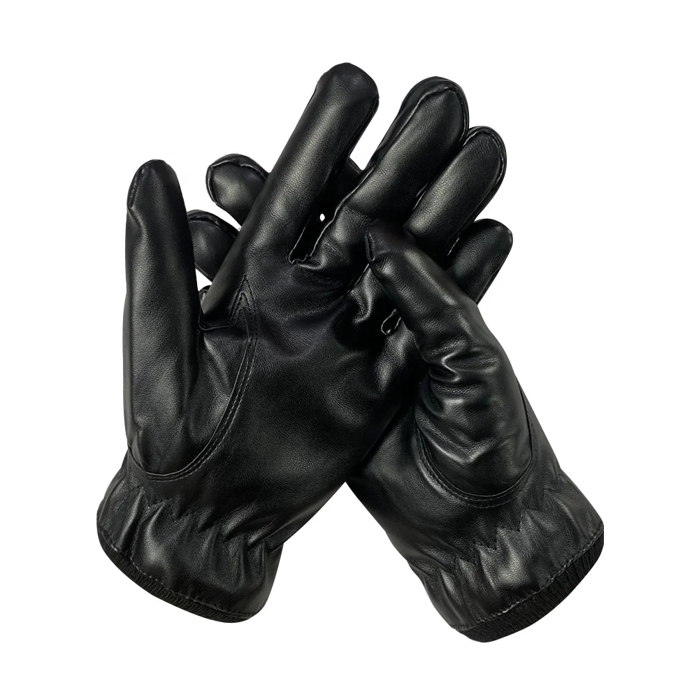 Winter Warm PU Leather Driving Gloves General Purpose Work Gloves for Winter