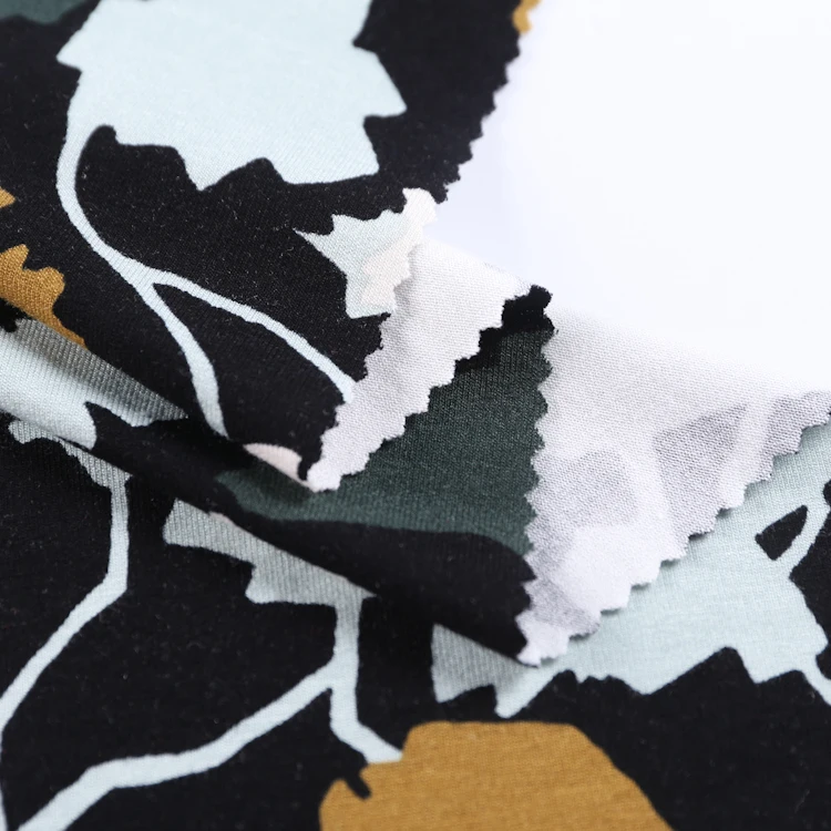 Popular customized vortex printed clothing single jersey wholesale rayon spandex jersey printed rayon fabric