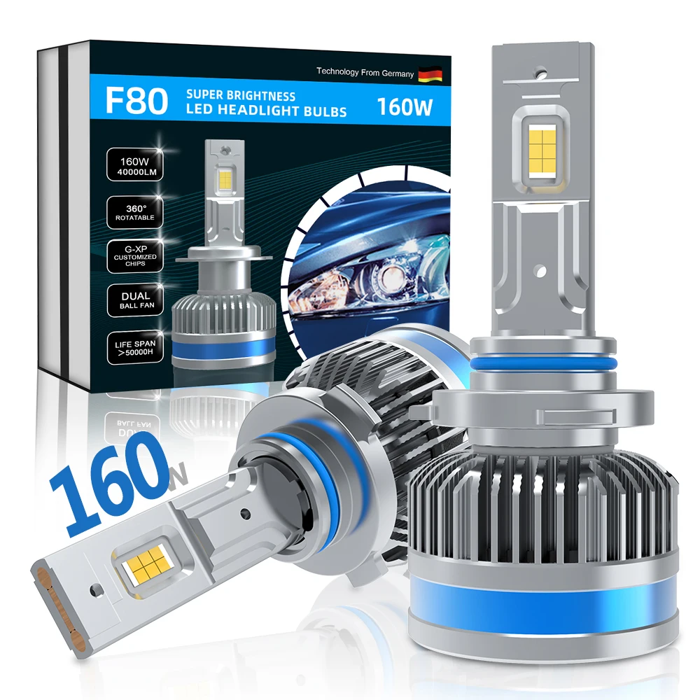 Best brand led headlight 9005 h3 h1 h3 h7 9006 880 881 h8 9 11 led auto lights bulb 160W lamp 6500k