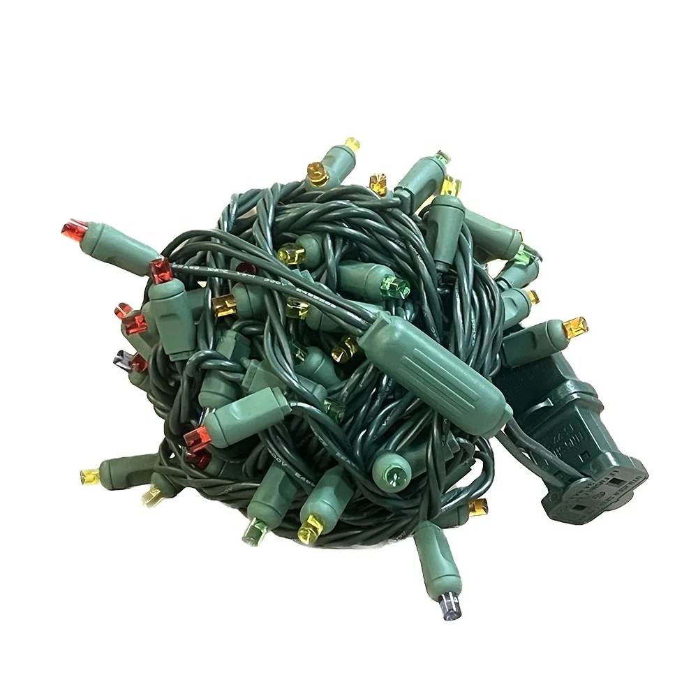 Наружные мини светодиодные гирлянды 50 шт. 5 мм широкоугольные Рождественские огни для сада патио деревья украшения