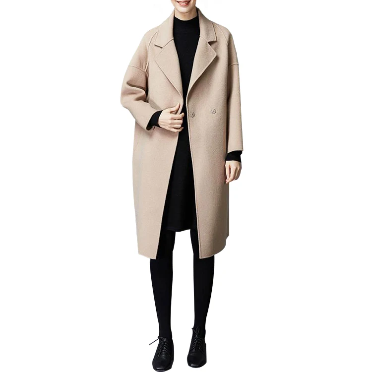 Custom Wool blend trench long coats face Women Coat Jacket for lady