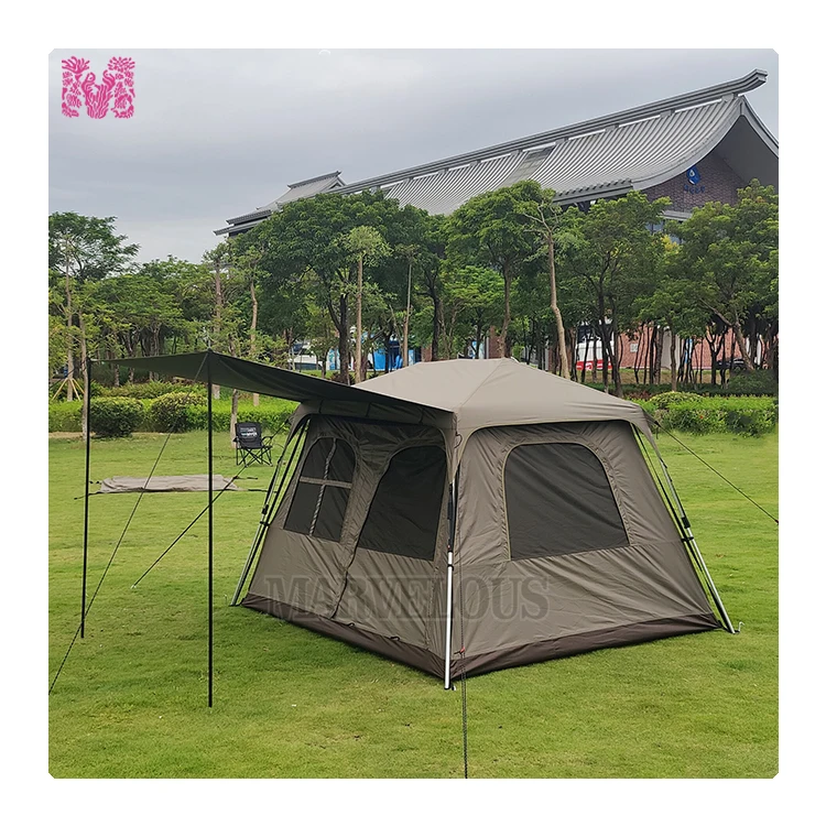 2024 New Arrival Customizable Preattached Quick Setup Sun protection Waterproof Campground Tent Camping
