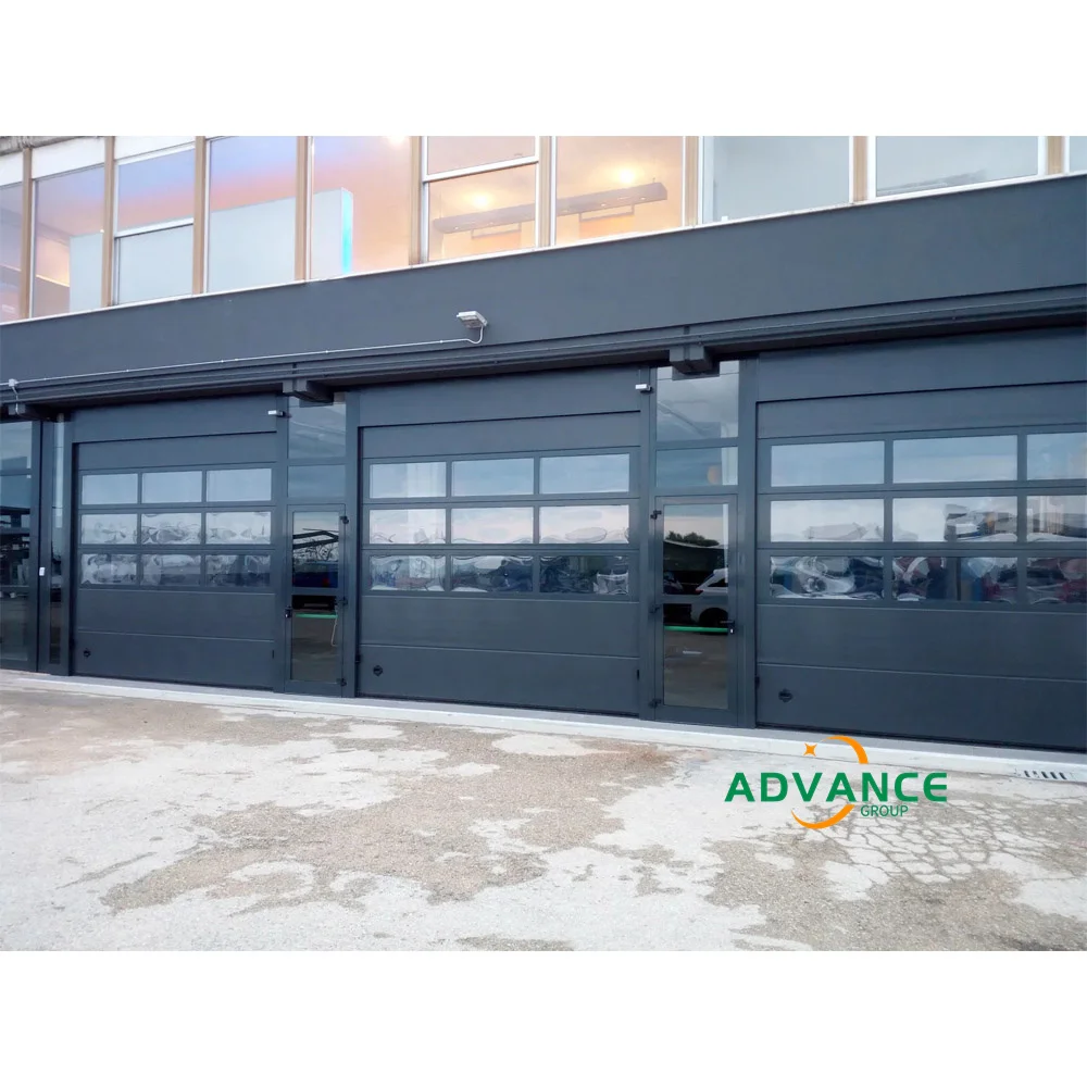 14x16 16x12 Black steel insulated automatic commercial sectional industrial garage door for storefront door