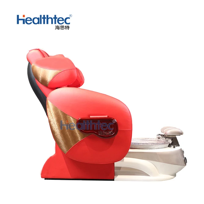 Luxury Red Electric Massage Manicure Chair Foot Spa Massage Pedicure Chair With Drainage Pump