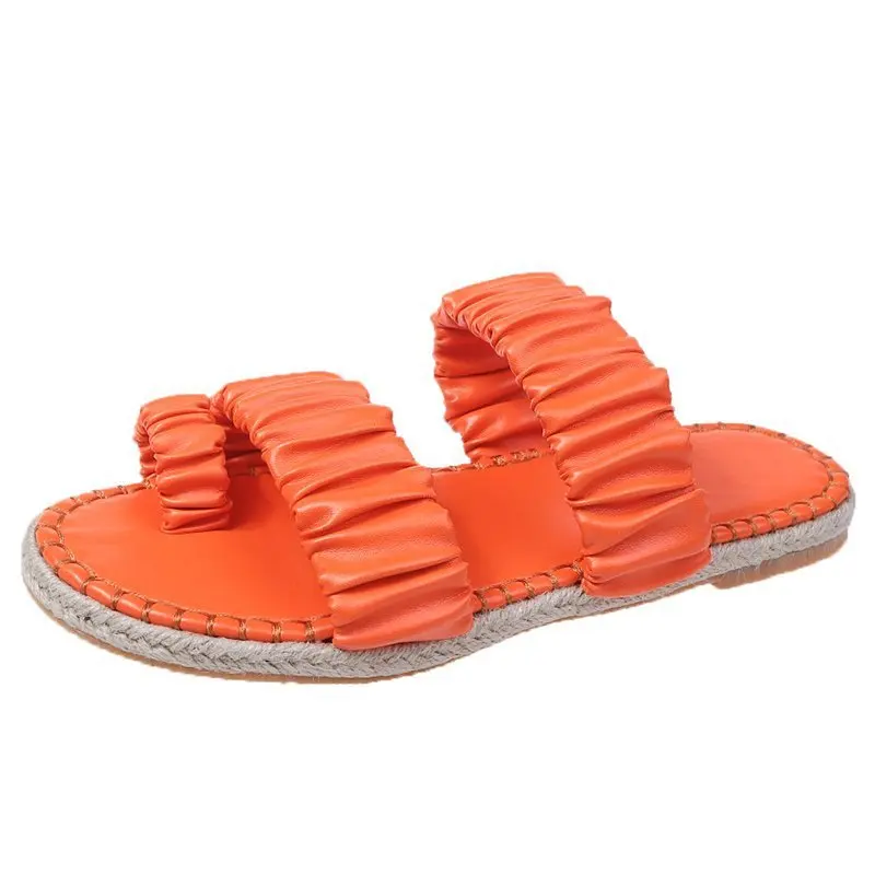 New style thick-soled woven flip flops sandals female hemp rope sandals for women and ladies
