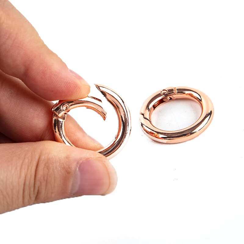 Custom Logo Zinc Alloy Gold Metal Spring Gate Ring O Ring Buckle For Handbag Hardware