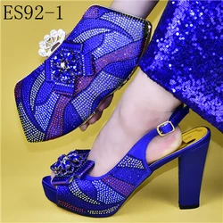 2019 wedding  italian shoes and bag set for nigeria party high heel shoes and matching bag ES92