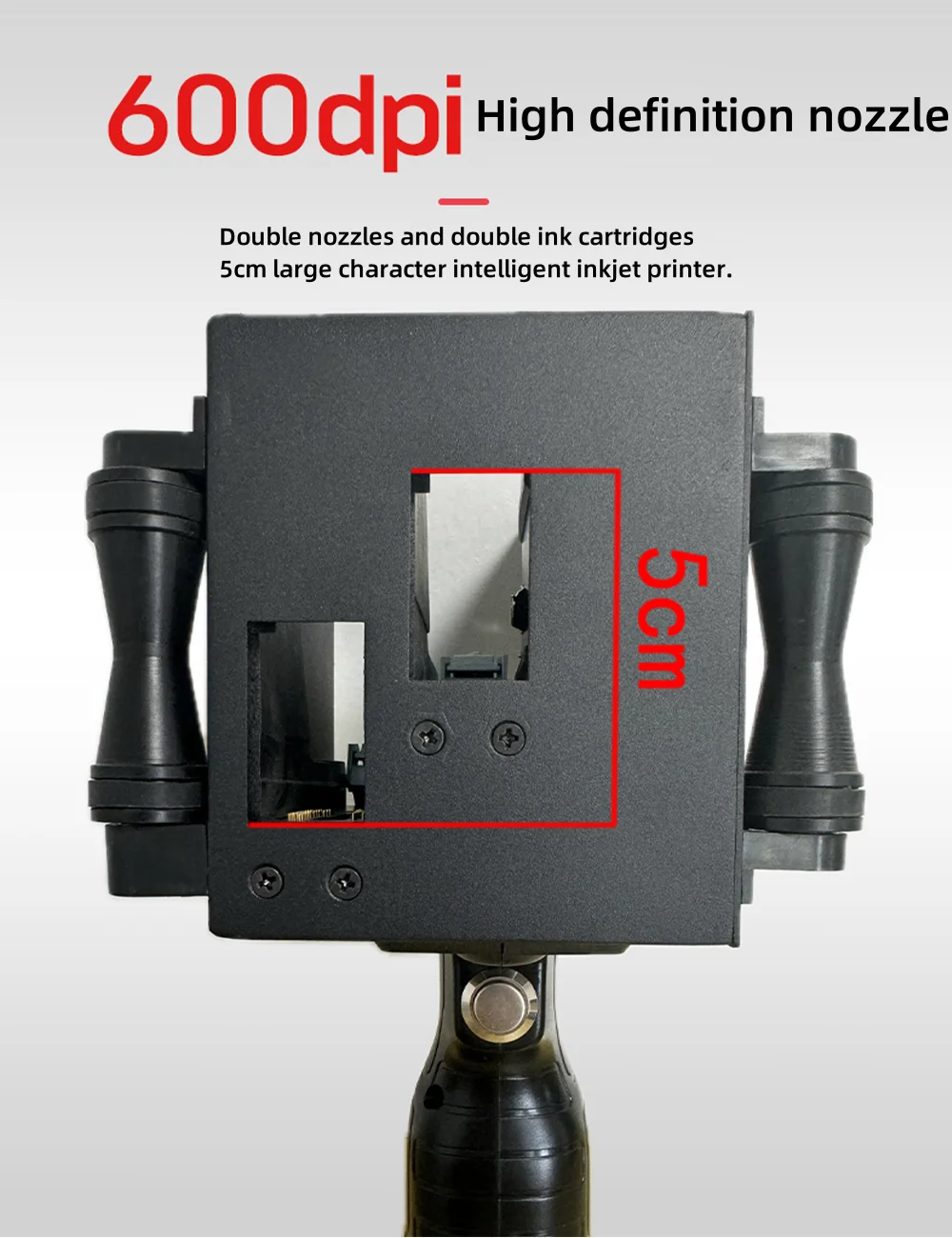 50mm Wide Dual Nozzle Handheld Coding Device for Industrial Applications