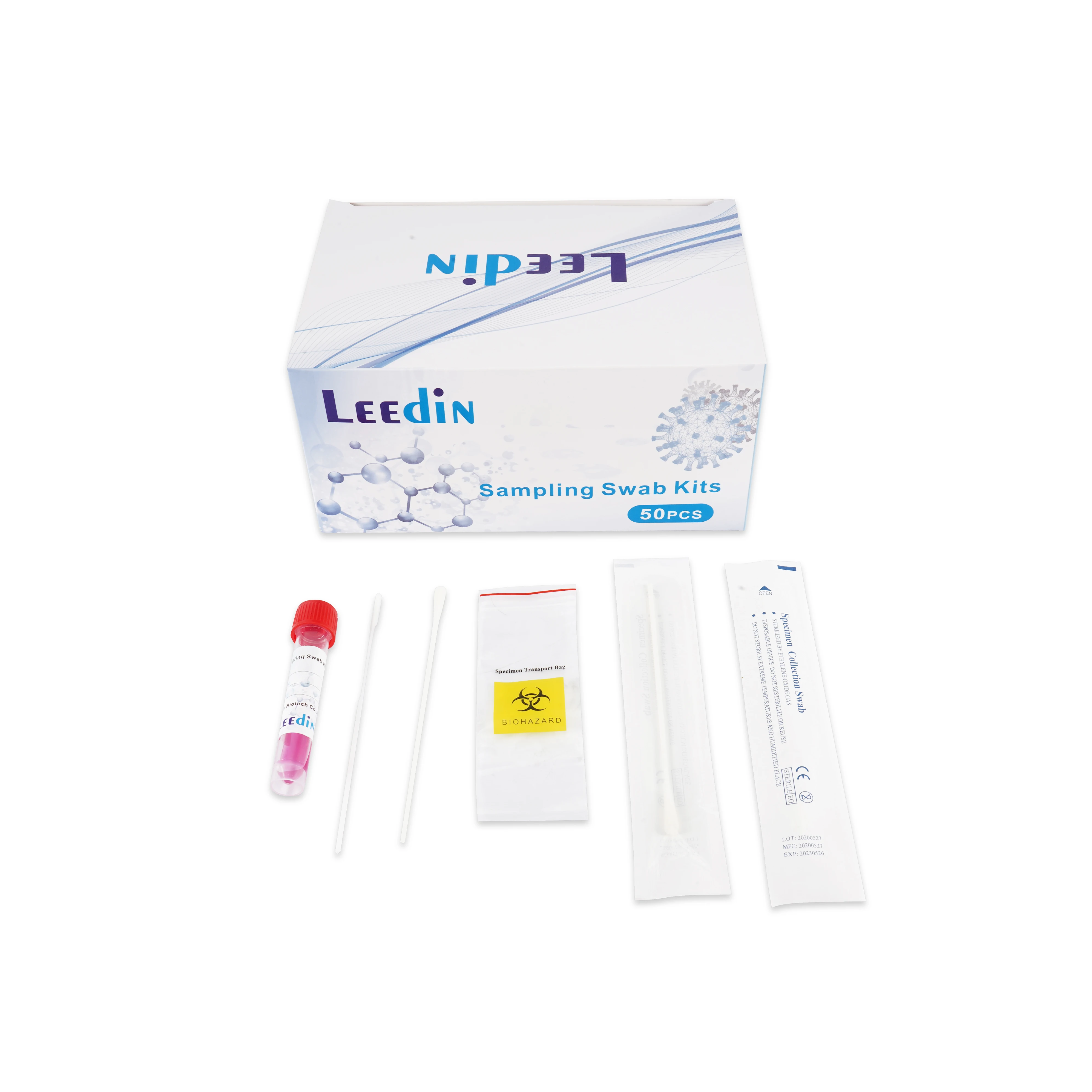 VTM Kits Factory Price Vtm Sample Collection Tube Disposable With Medical nasal Throat Swabs For Sample Collection