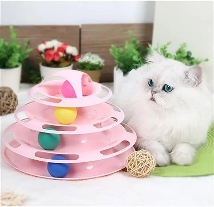 Competitive price turntable cat toy balls turntable butterfly cat toy cat toy roller 3-level turntable