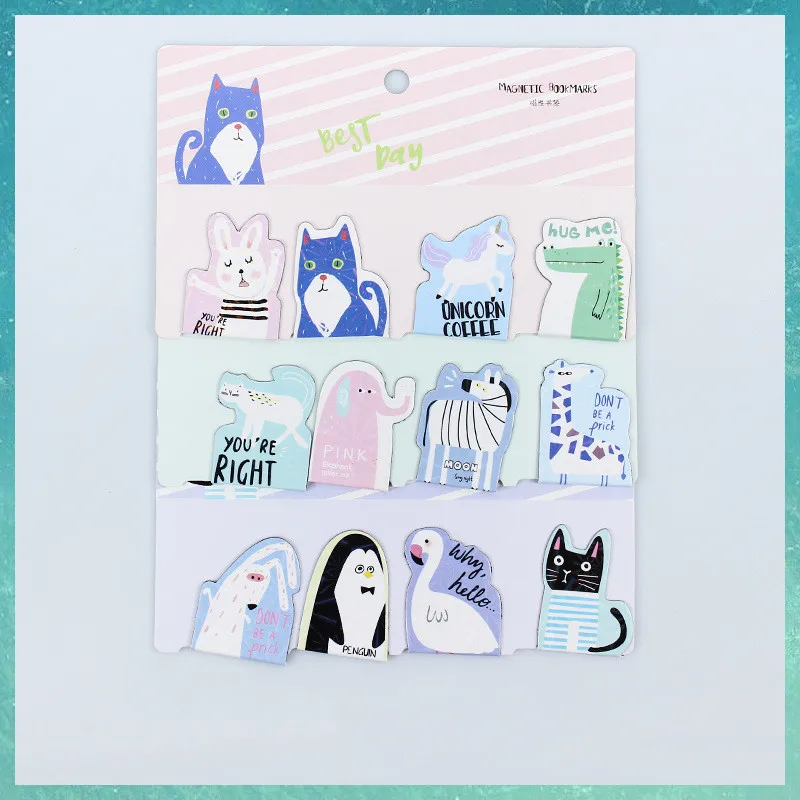 Kawaii Oreo Cat Magnetic Bookmarks Books Marker of Page Stationery School Office Supply Student